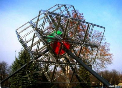 metal statue cube