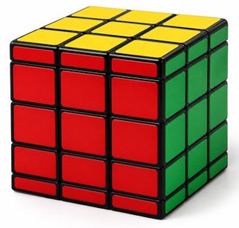 cubic 3x3x5 puzzle with thin outer layers